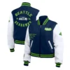 Seattle Seahawks Navy/White Varsity Full-Zip Jacket