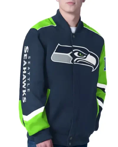 Seattle Seahawks Prime Time Racing Navy Jacket