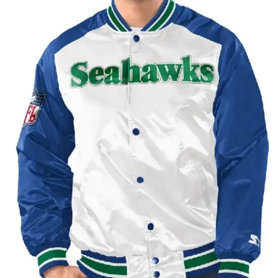 Seattle Seahawks Renegade Blue and White Jacket