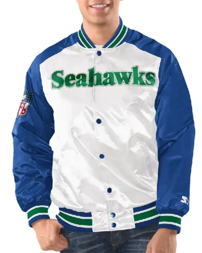 Seattle Seahawks Renegade Blue and White Jacket