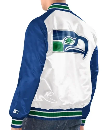 Seattle Seahawks Renegade Blue and White Jacket