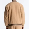 Taupe Teddy Varsity Sherpa Coat