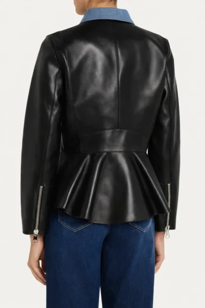 The View 2026 Ana Navarro Black Peplum Leather Jacket