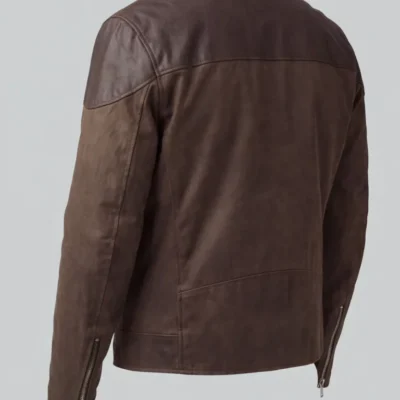 Two Tone Waxed Biker Mens Leather Jacket