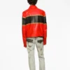 Urbanis Striped Shirt Leather Jacket