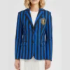 Wednesday Emma Myers Blue Blazer Coat