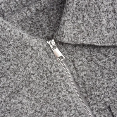 Wool-Style Collar Oversized Full Zip Jacket