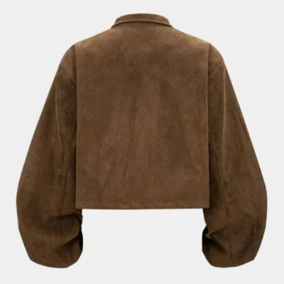 Zipper Jacket in Suede with Eyelet Detail