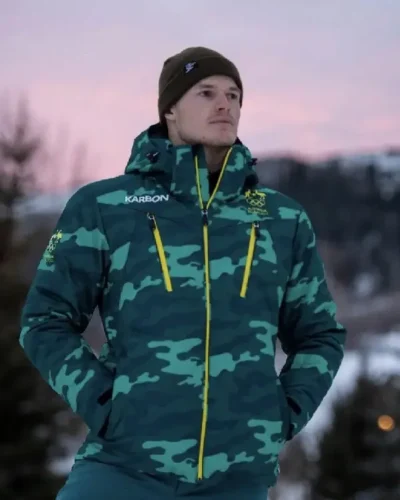 2026 Olympic Karbon Green Ski Jacket for Australia