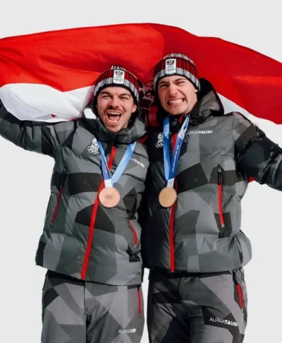 Austria Olympic Games 2026 grey hooded jacket