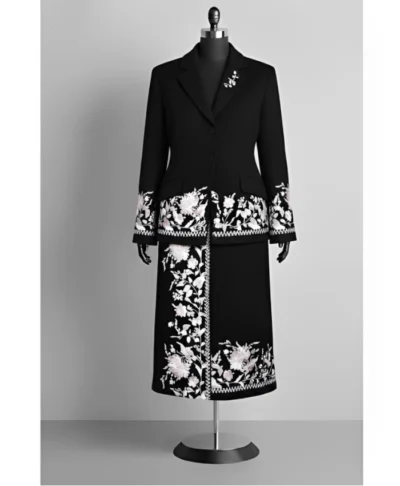 BAFTA 2026 Glenn Close Black Floral Long Coat