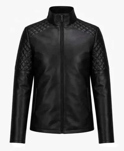 Black Quilted Biker Jacket