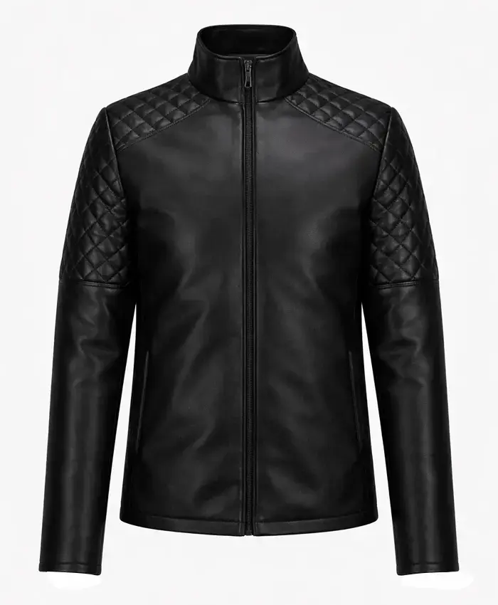 Black Quilted Biker Jacket