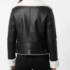Black Shearling Leather Jacket Women
