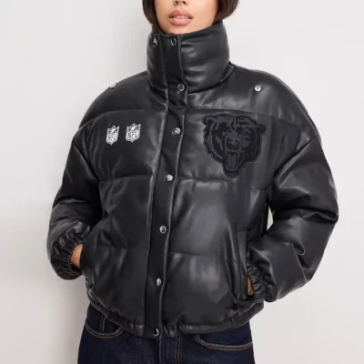 Chicago Bears Black Puffer Outerwear