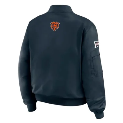 Chicago Bears Navy Patch Bomber Full-Zip Jacket