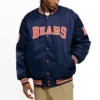 Chicago Bears Navy Satin Varsity Bomber