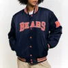 Chicago Bears Navy Satin Varsity Bomber