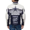 Dallas Cowboys Moto Collection Navy White Leather Jacket