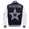 Dallas Cowboys Ribbed Varsity Wool & Leather Jacket