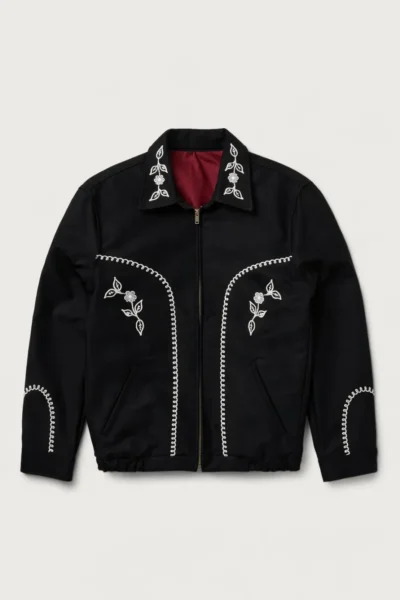 Embroidered Black Cropped Western Bolero Jacket