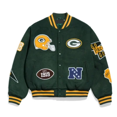 Green Bay Packers Pennant Green Varsity Wool Jacket