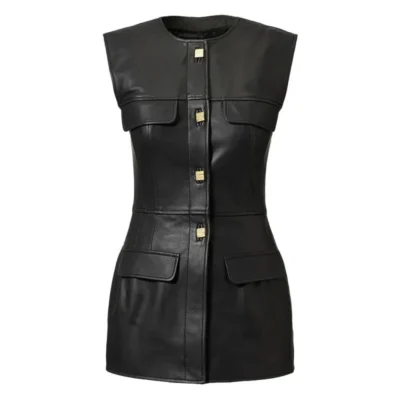 Marais Leather Button Blouse