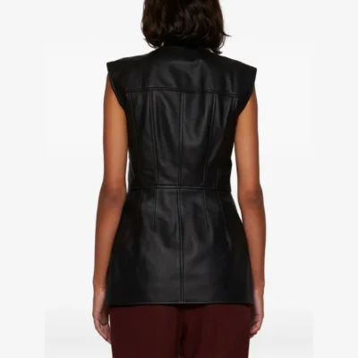 Marais Leather Button Blouse