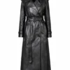 Marisa Abela 2026 Fashion Week Black Leather Coat