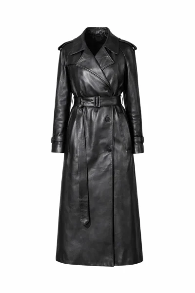 Marisa Abela 2026 Fashion Week Black Leather Coat