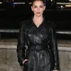 Marisa Abela 2026 Fashion Week Black Leather Coat
