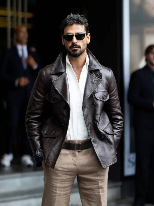 Michele Morrone Designer Milan FW Leather Jacket