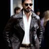 Michele Morrone Designer Milan FW Leather Jacket