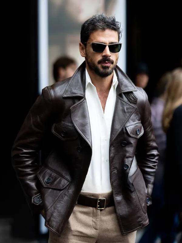 Michele Morrone Designer Milan FW Leather Jacket