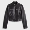 Monogram Black Leather Jacket by Lisa Nikita