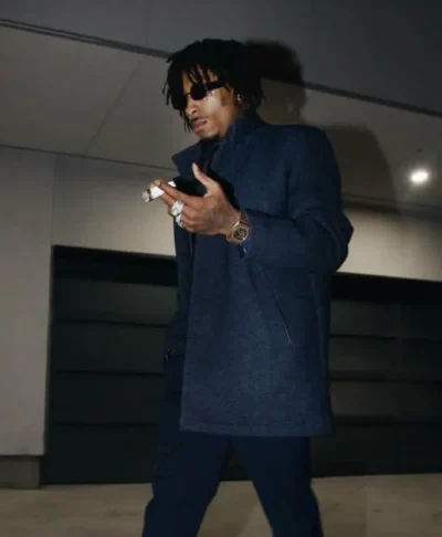 NBA YoungBoy Trendy Wool Blue Jacket