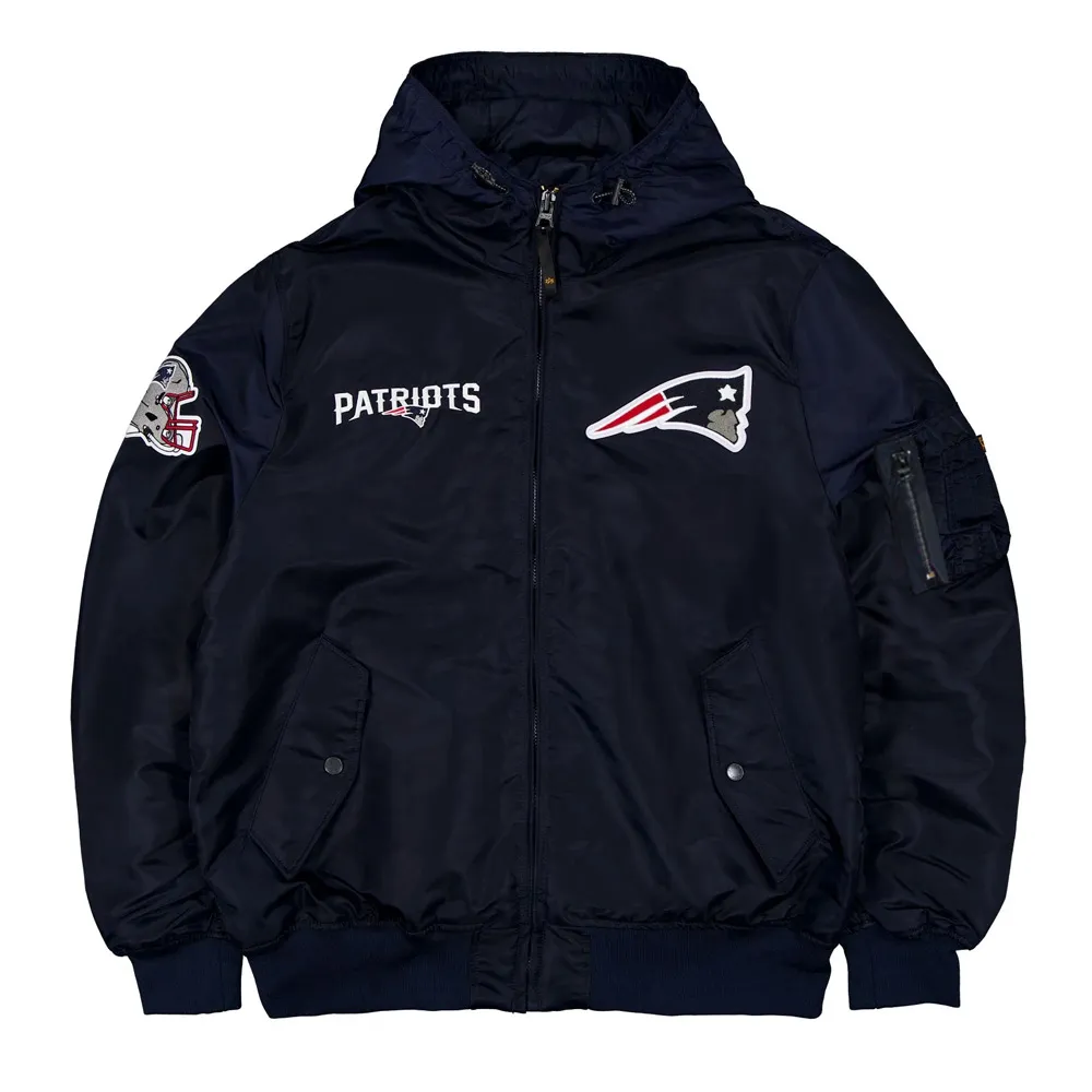 New England Patriots Hooded L‑2B Bomber Jacket