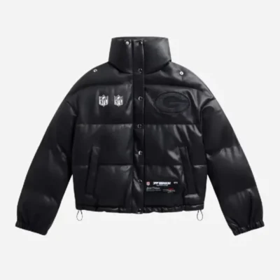 Official Green Bay Packers Faux Leather Puffer Jacket