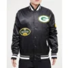 Old English Green Bay Packers Ribbed Satin Jacket
