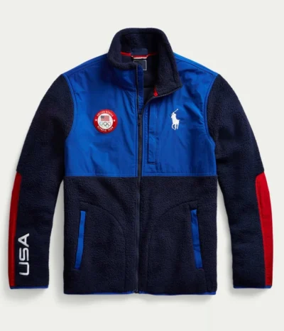 Olympic Team USA Hybrid Blue Color-Blocked Jacket