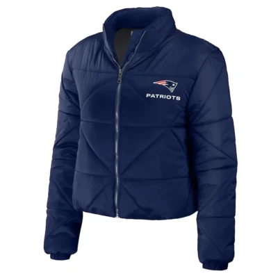 Patriots Women’s Navy Cropped Puffer Jacket