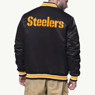 Pittsburgh Steelers Black Shock Wave Satin Jacket
