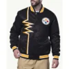 Pittsburgh Steelers Black Shock Wave Satin Jacket
