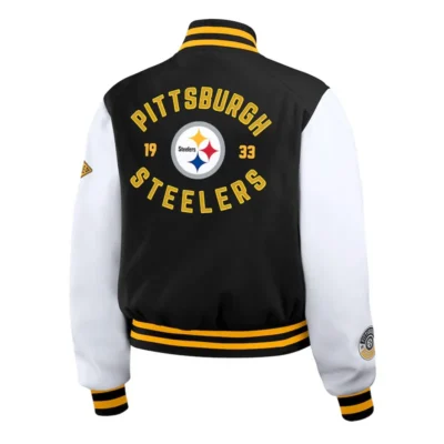 Pittsburgh Steelers Black & White Varsity Full-Zip Jacket