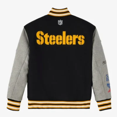 Pittsburgh Steelers OVO Team Varsity Jacket Black & Gray