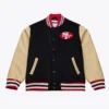 SF 49ers Team Traditions Wool and Leather Varsity Jacket