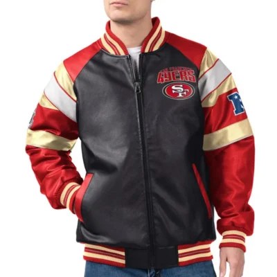 San Francisco 49ers G-III Faux Leather Team Varsity Jacket