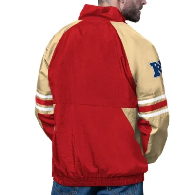 San Francisco 49ers Scarlet Prospect Pullover Half-Zip Jacket