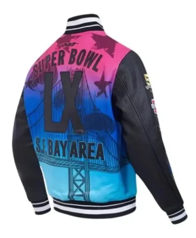 Super Bowl 2026 Black Varsity Jacket