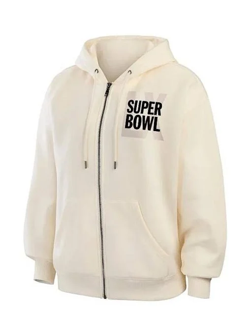 Super Bowl LX Erin Andrews Beige Hoodie